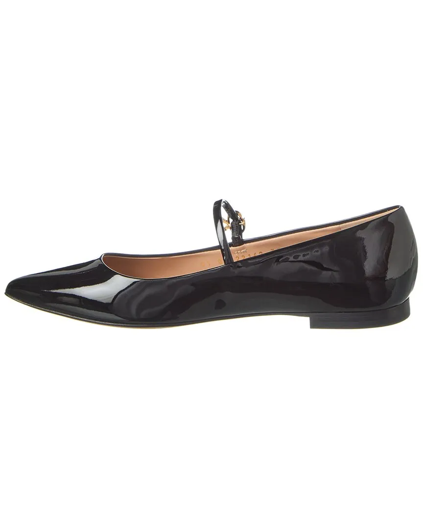 Gianvito Rossi Ribbon Jane Patent Ballerina Flat