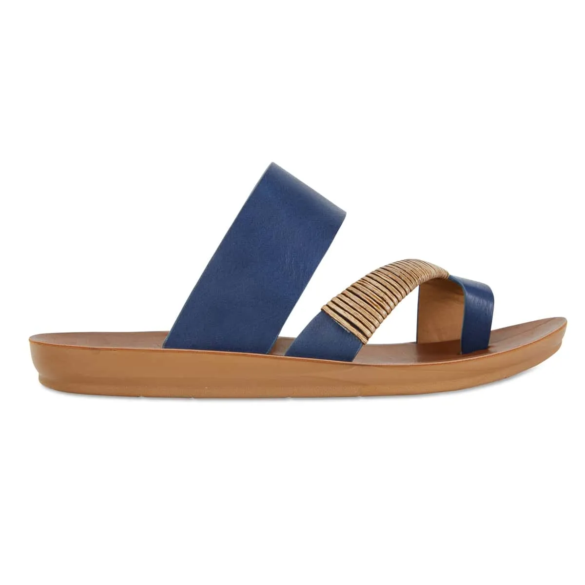 Gidget Sandal in Dark Blue Smooth