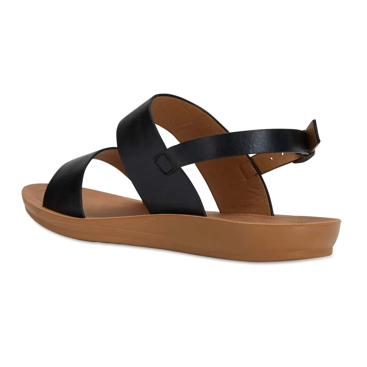 Ginger Sandal in Black Smooth