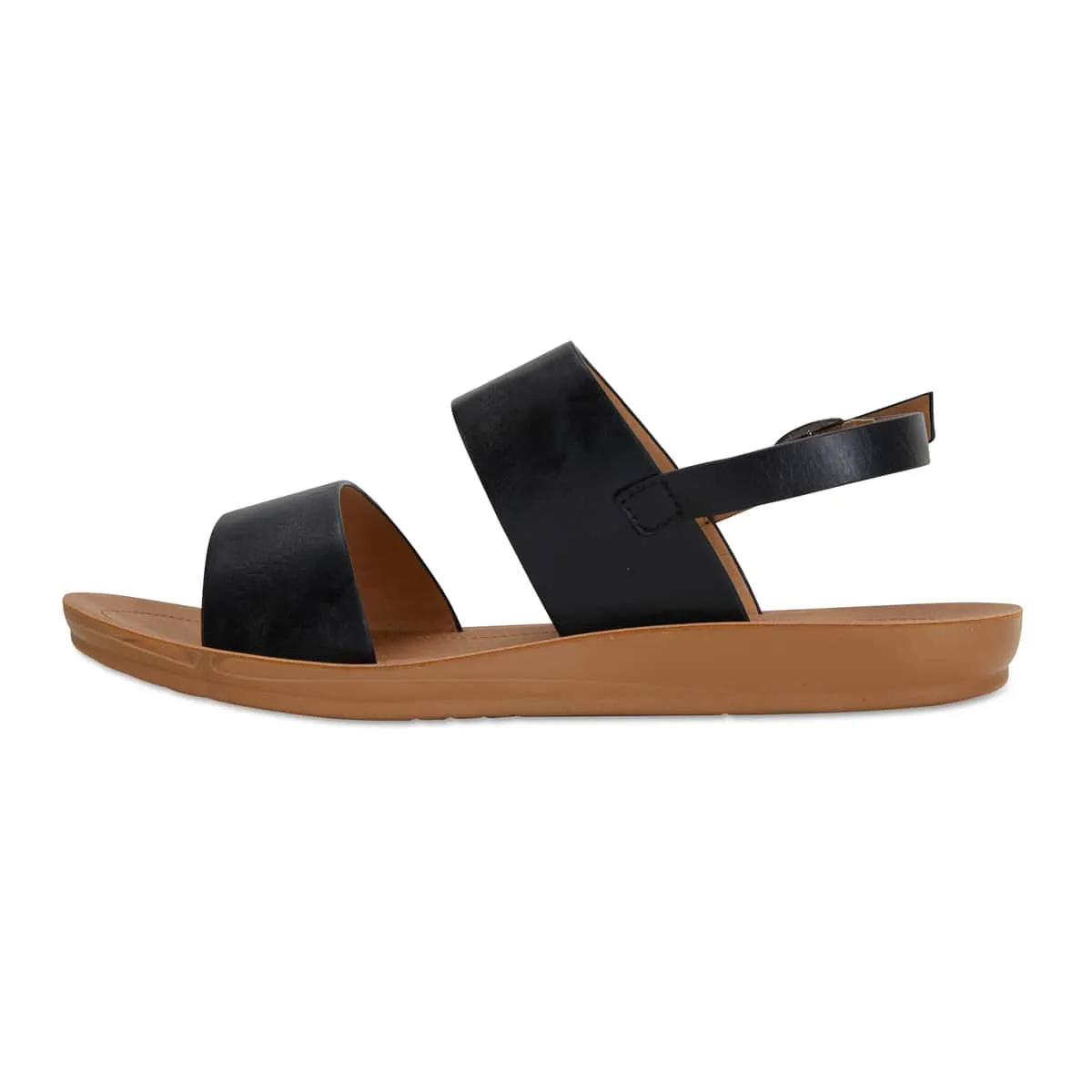 Ginger Sandal in Black Smooth