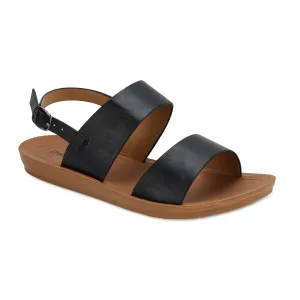 Ginger Sandal in Black Smooth