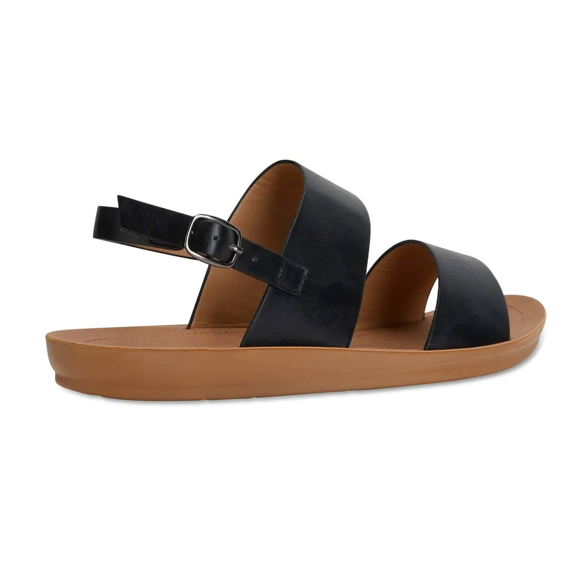 Ginger Sandal in Black Smooth