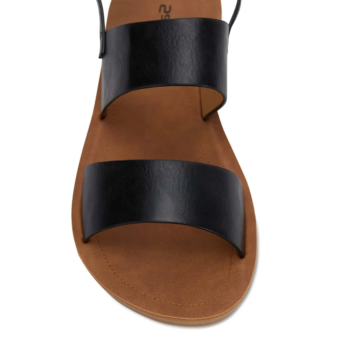 Ginger Sandal in Black Smooth