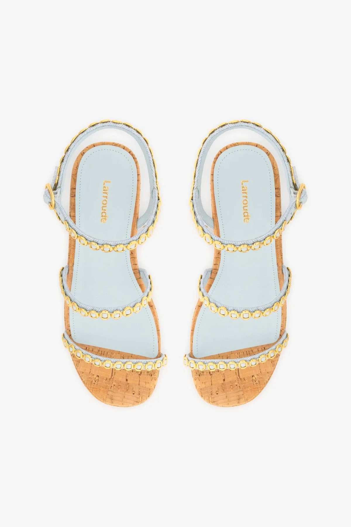 Gio Milanina Flatform In Maya Denim and Natural Cork