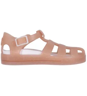 Girl's Glitter Swim Sandal In Cameo Brown