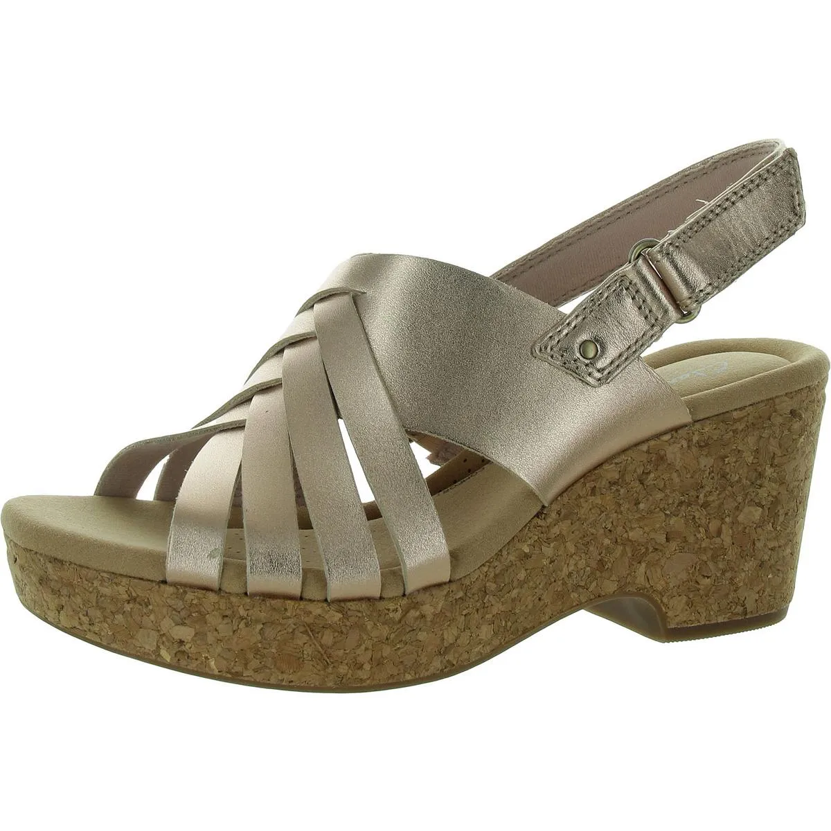 Giselle Ivy  Womens Cork Platforms Slingback Sandals