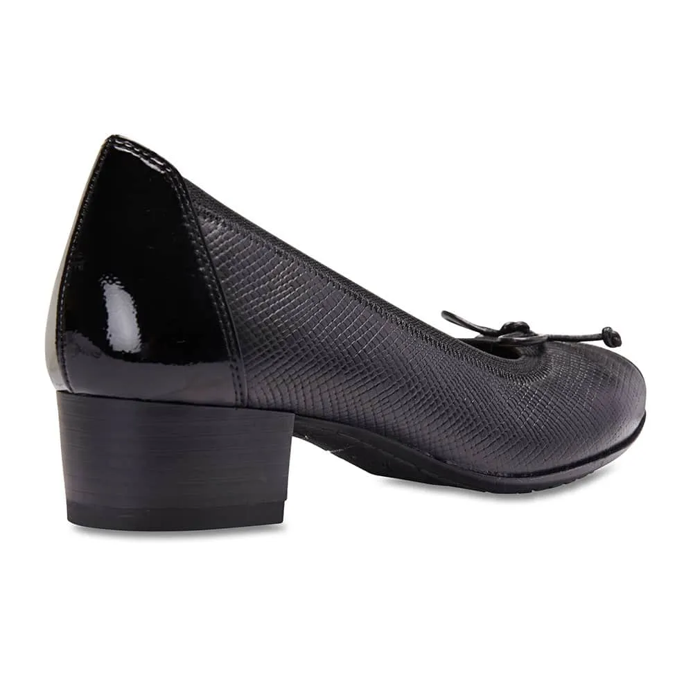 Grace Heel in Black Leather