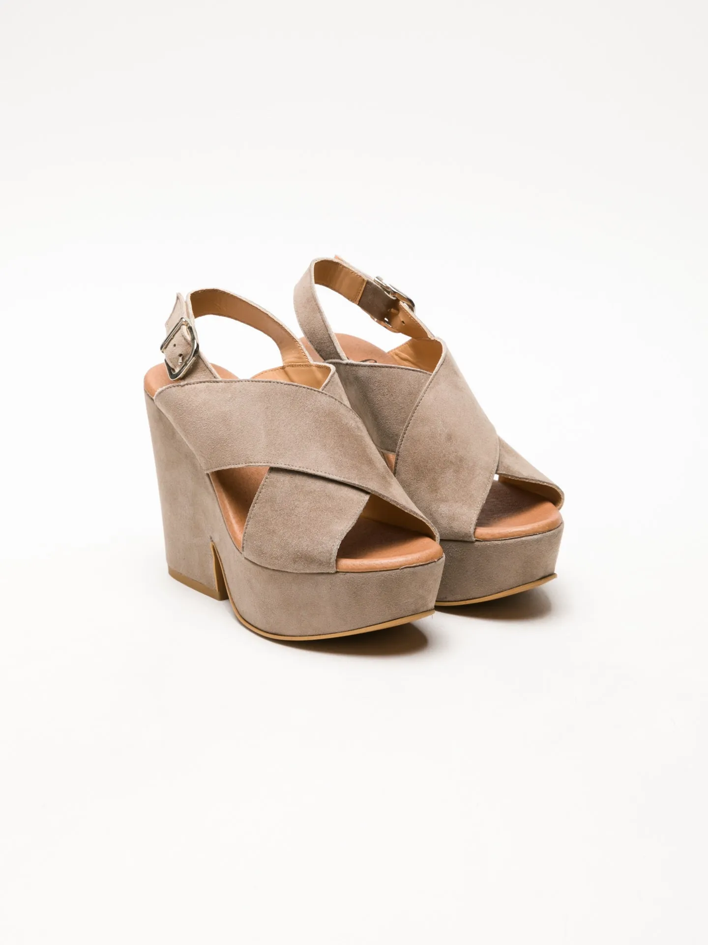 Gray Wedge Sandals