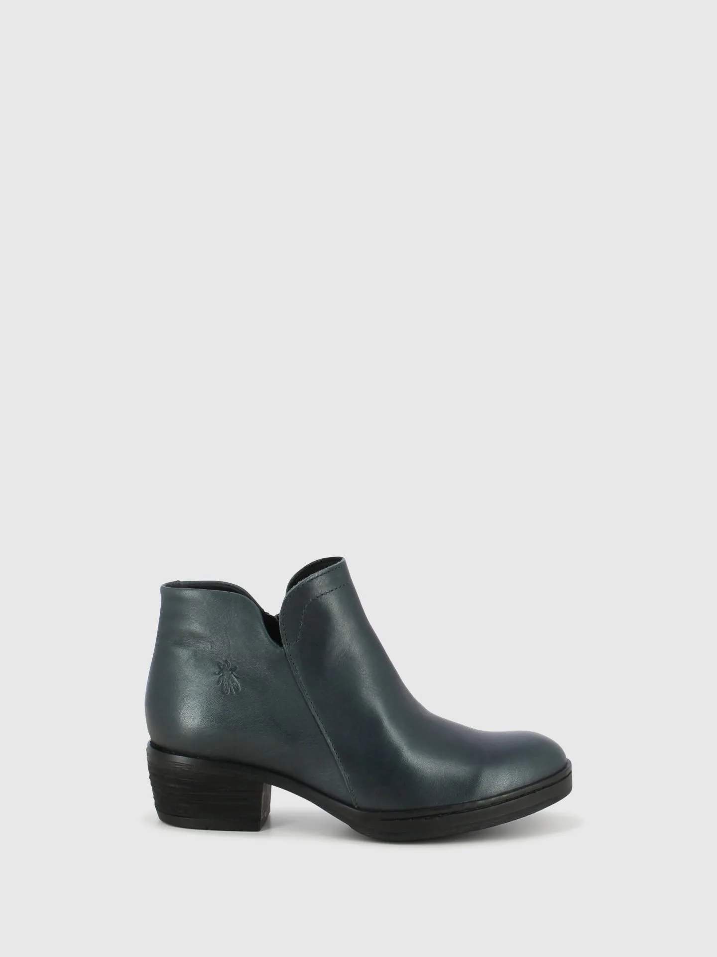 Gray Zip Up Ankle Boots