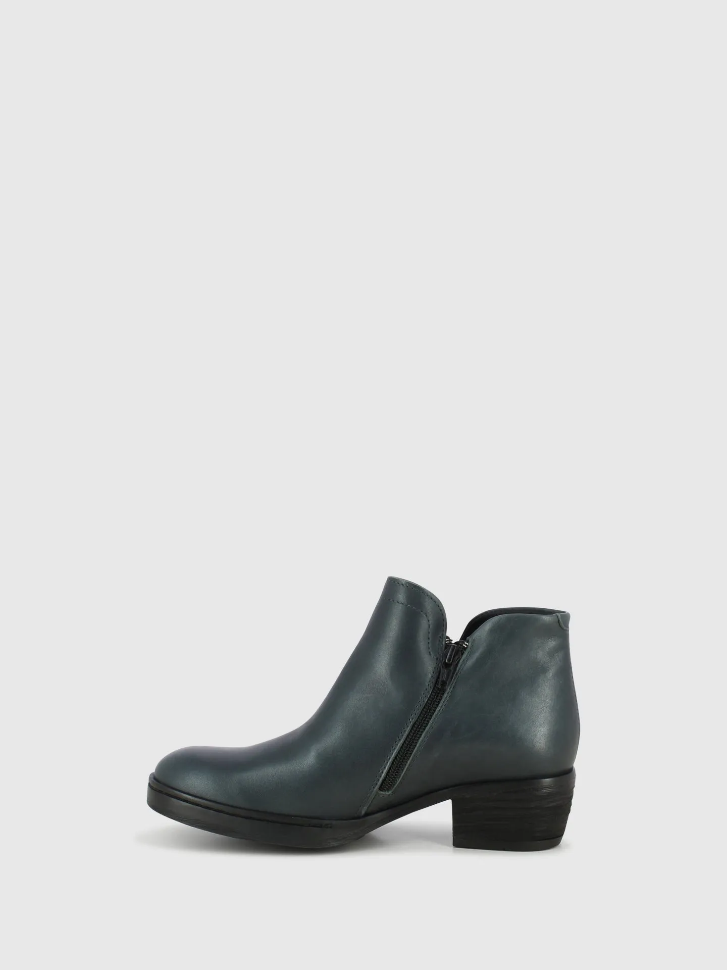 Gray Zip Up Ankle Boots