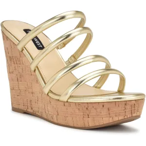 HALOWAY3 Womens Laceless Man Made Wedge Sandals