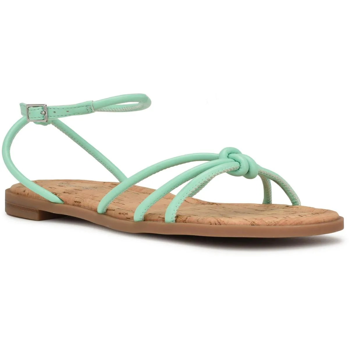 HANKLEE3 Womens Comfort Insole Faux Leather Flatform Sandals