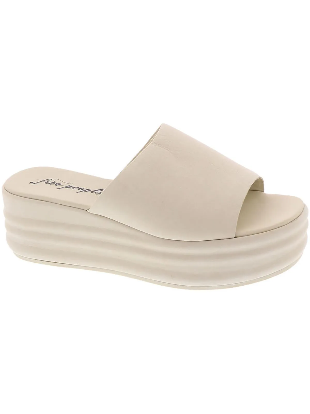 Harbor Womens Leather Wedge Platform Sandals