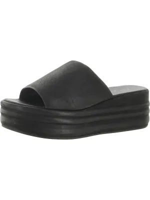 Harbor Womens Leather Wedge Platform Sandals