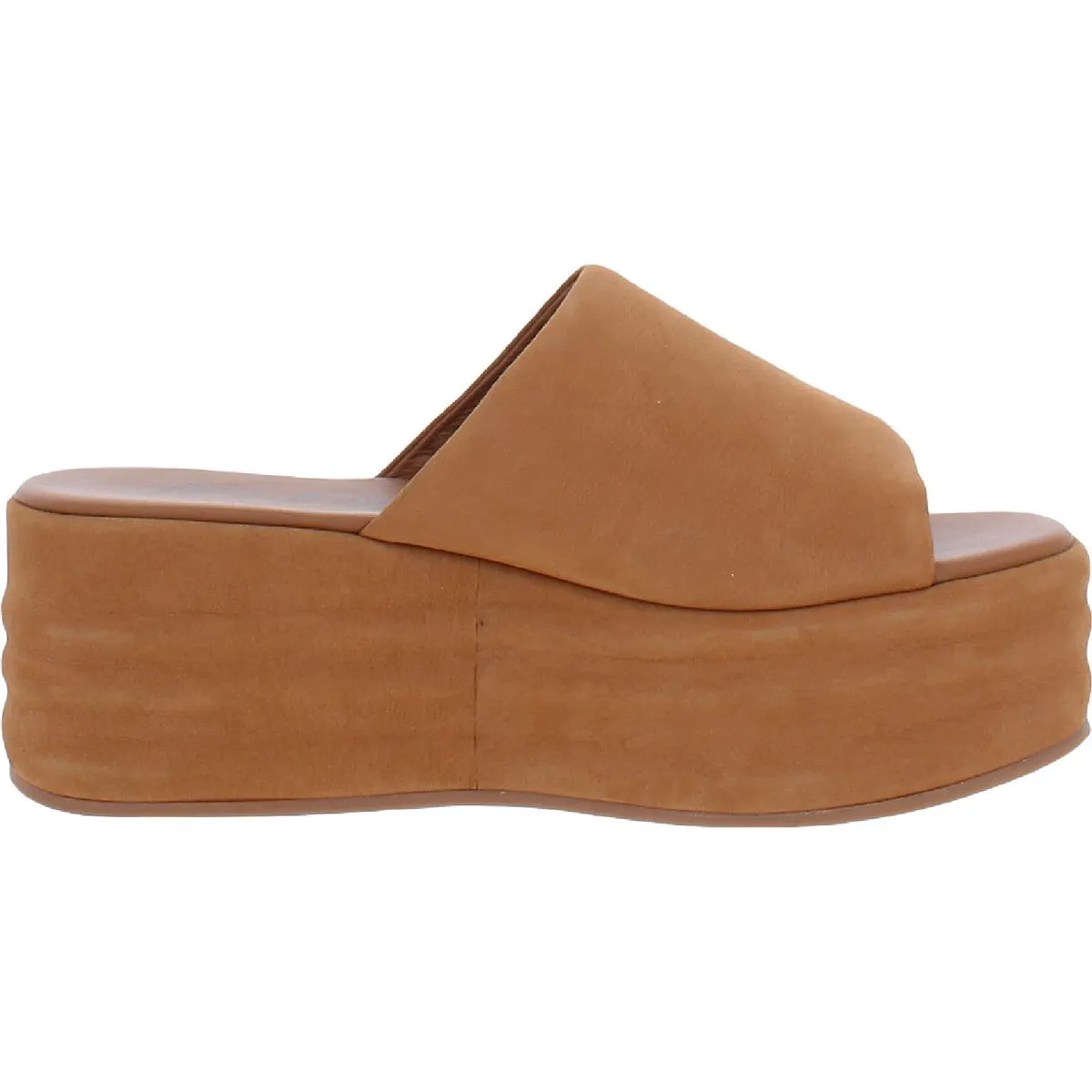 Harbor Womens Leather Wedge Platform Sandals