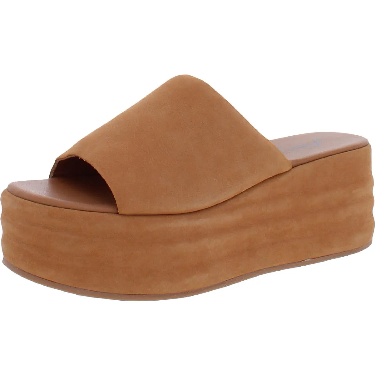 Harbor Womens Leather Wedge Platform Sandals