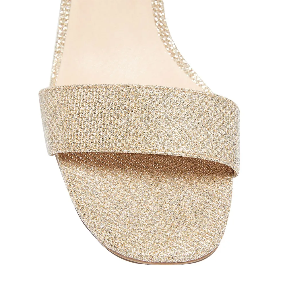 Harmony Heel in Gold Fabric