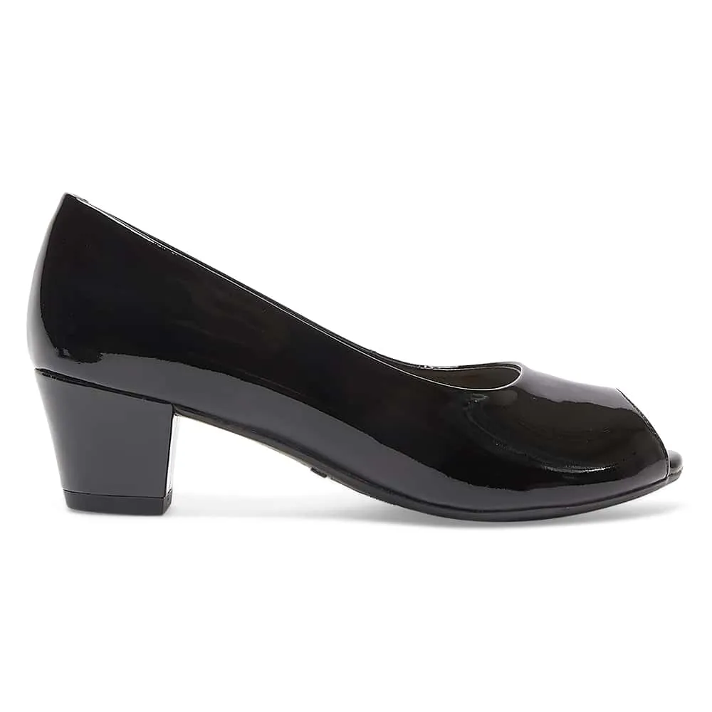 Hilary Heel in Black Patent