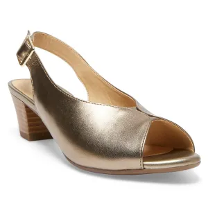 Hilda Heel in Pewter Leather
