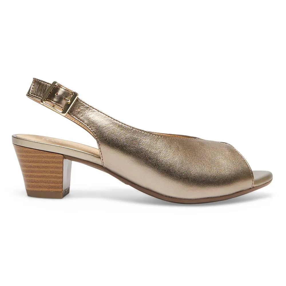 Hilda Heel in Pewter Leather