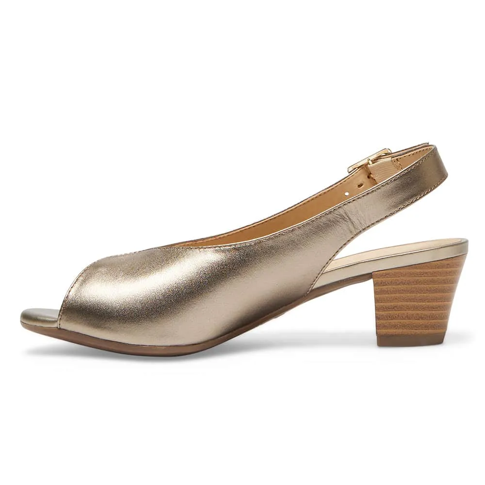 Hilda Heel in Pewter Leather