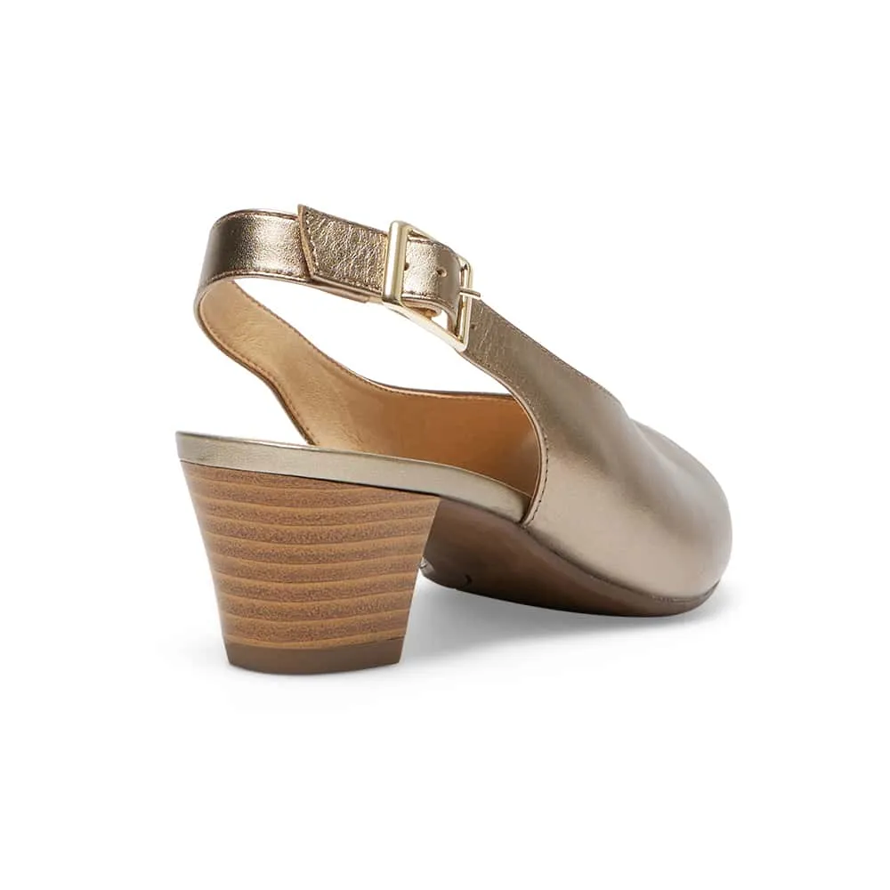 Hilda Heel in Pewter Leather