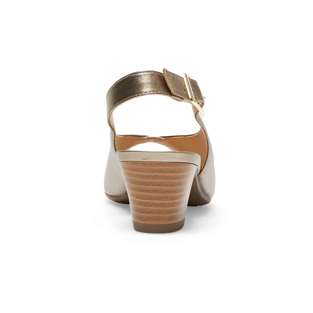 Hilda Heel in Pewter Leather