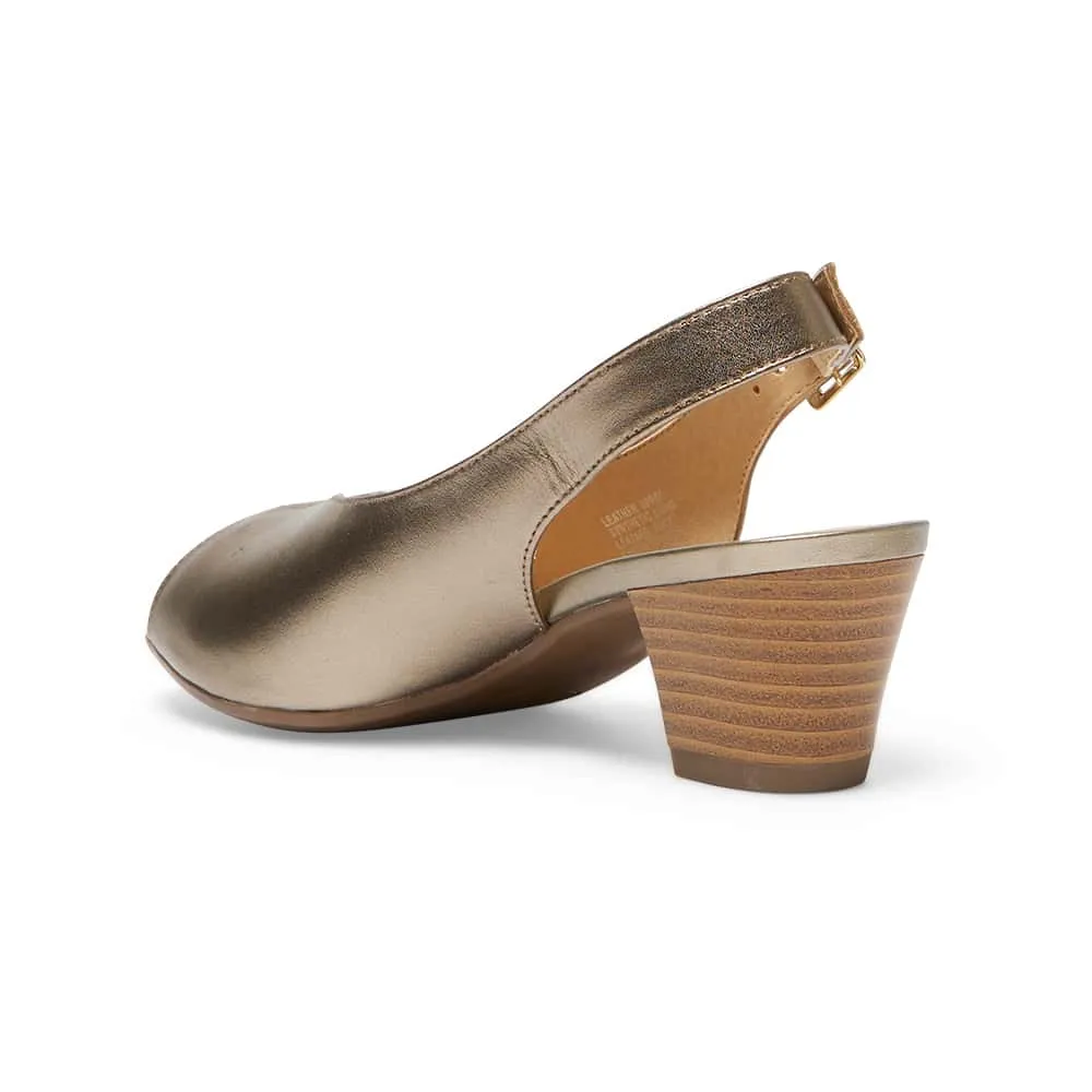 Hilda Heel in Pewter Leather