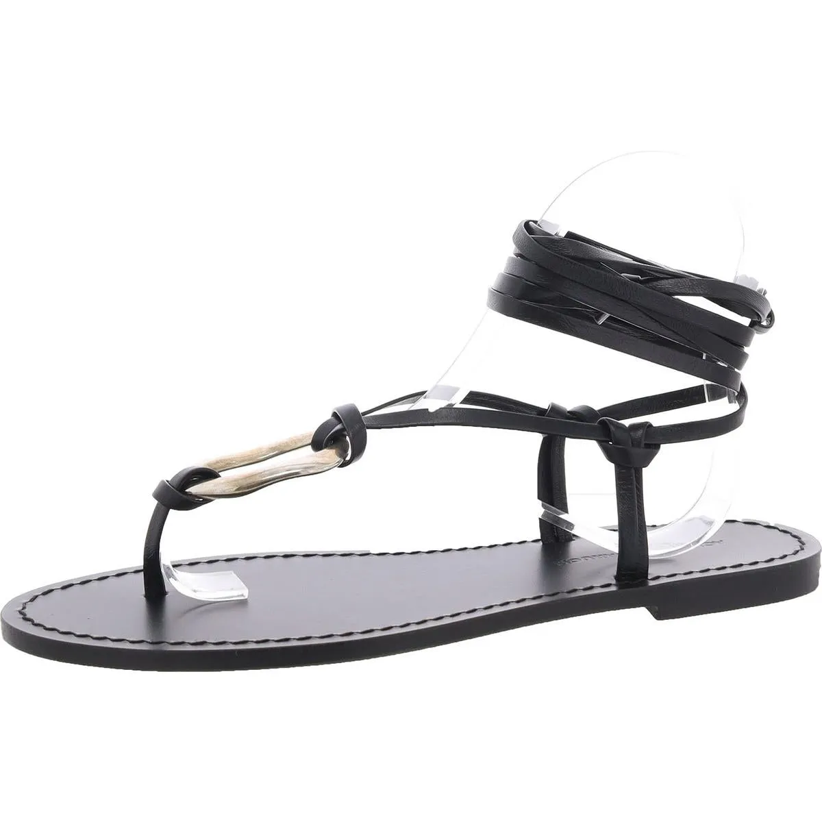 Ilria Womens Leather Ankle Tie Slingback Sandals