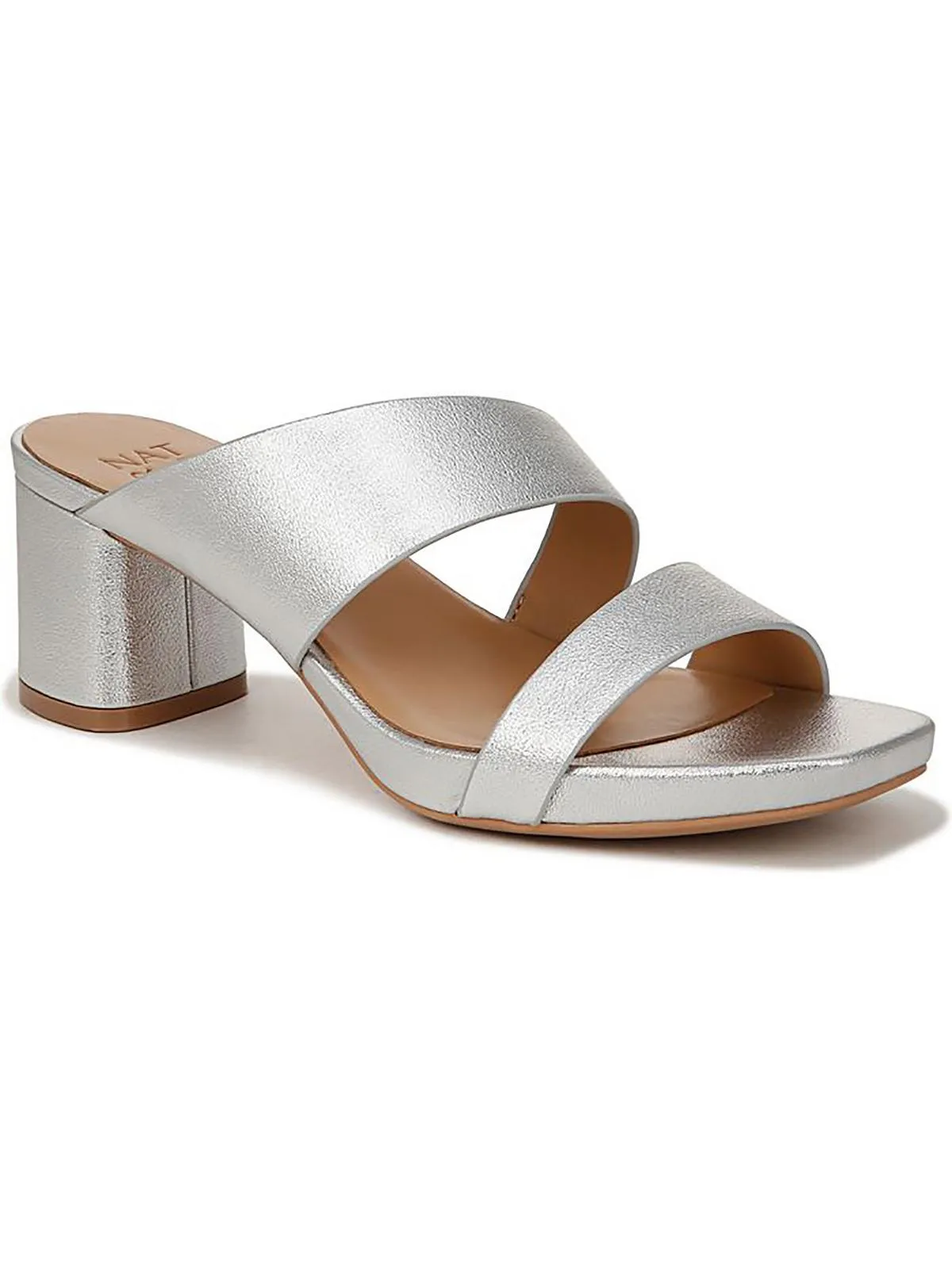 Inez Womens Leather Square Toe Block Heel