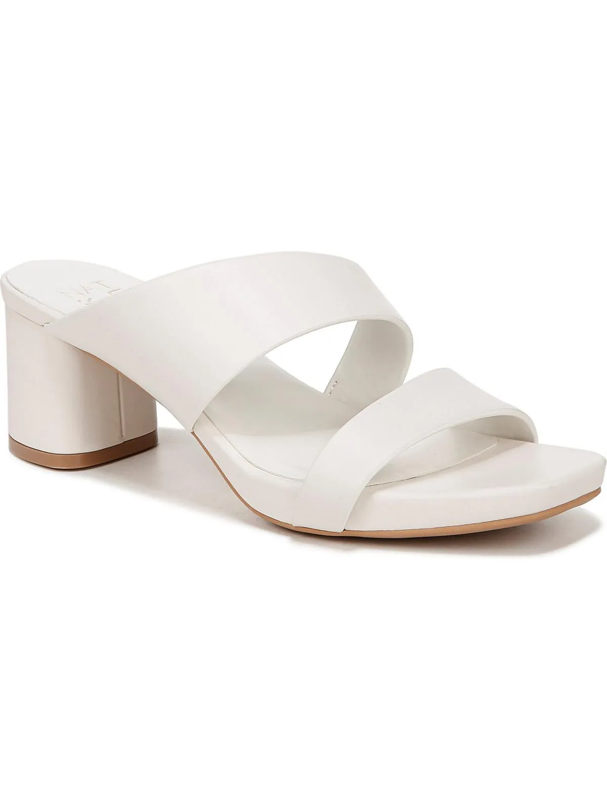 Inez Womens Leather Square Toe Block Heel