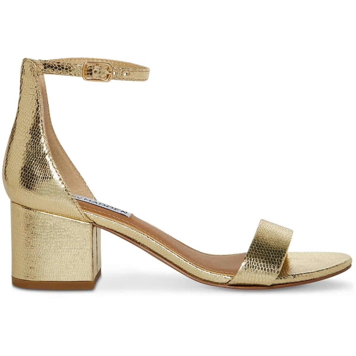 Irenee Womens Faux Leather Ankle Strap Heels