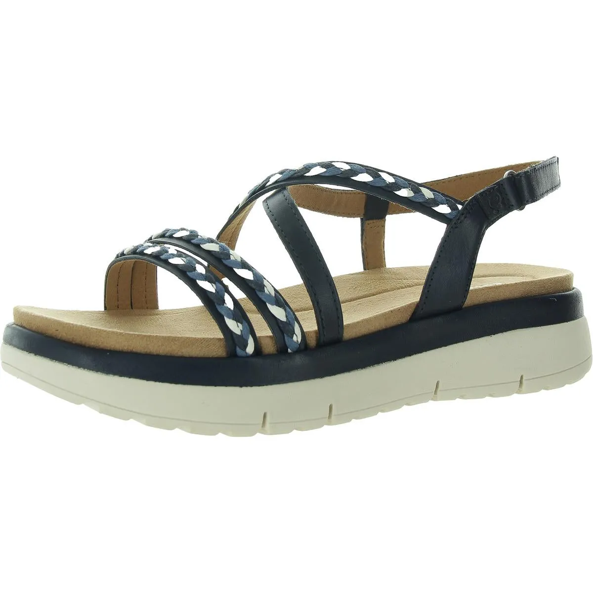 Ivani Womens Leather Flatform Slingback Sandals