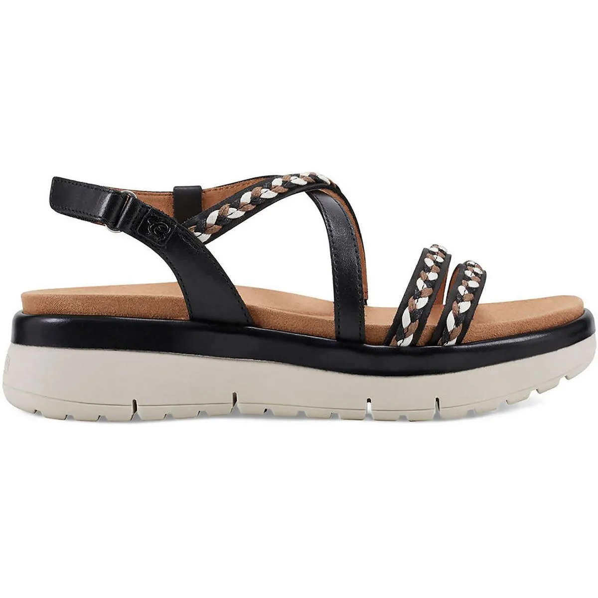 Ivani Womens Leather Flatform Slingback Sandals