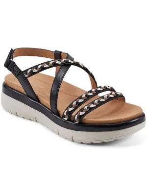 Ivani Womens Leather Flatform Slingback Sandals