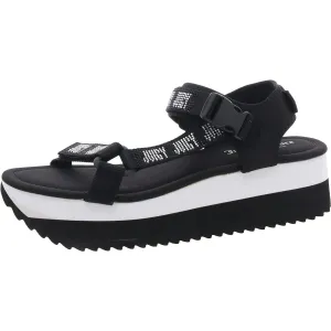 Izora Womens Embellished Synthetic Flatform Sandals