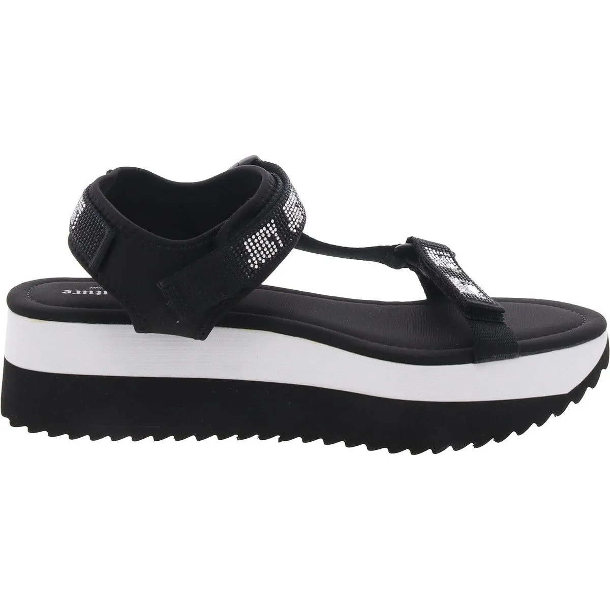 Izora Womens Embellished Synthetic Flatform Sandals