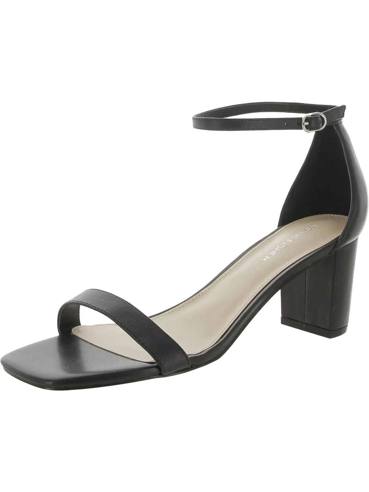 Jaron Womens Leather Ankle Strap Heels