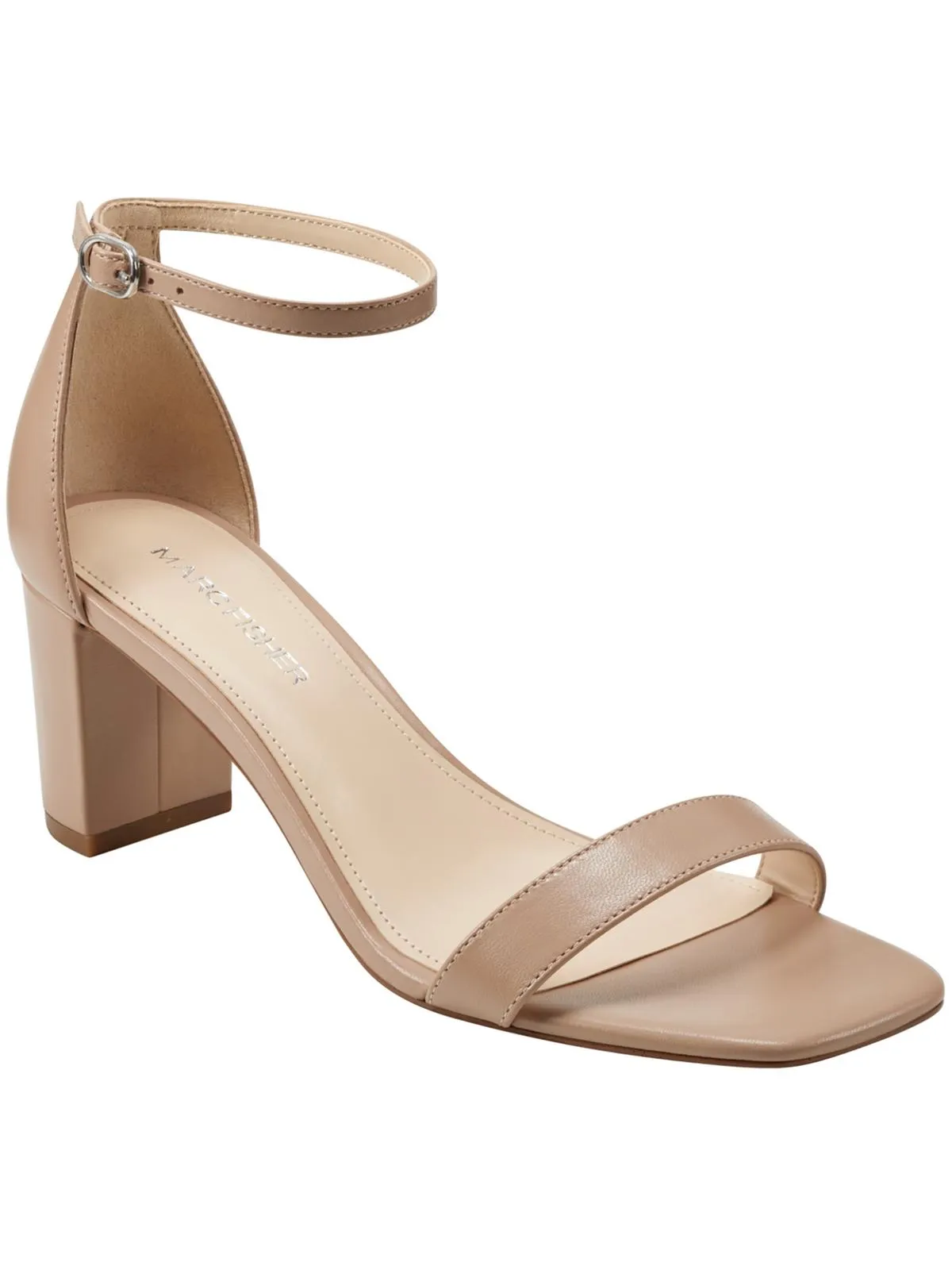 Jaron Womens Leather Ankle Strap Heels