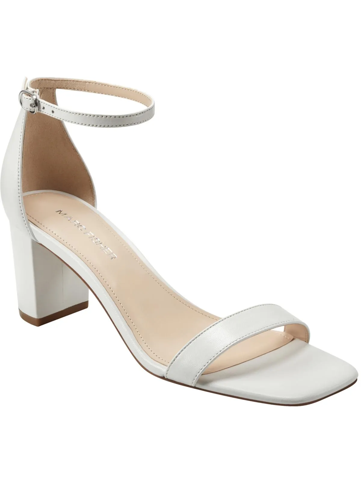 Jaron Womens Leather Ankle Strap Heels