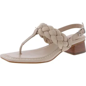 Jasmine Womens Braided Leather Block Heel
