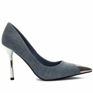 JEFFREY CAMPBELL ARIES DENIM HEELS