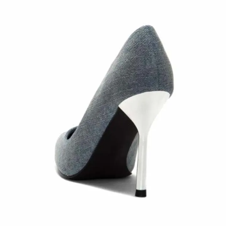 JEFFREY CAMPBELL ARIES DENIM HEELS