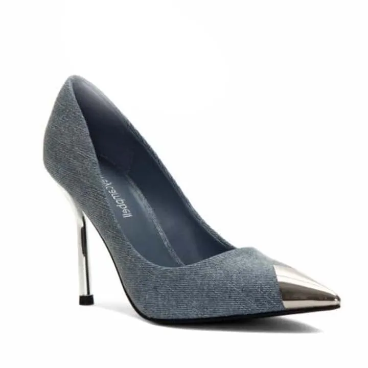 JEFFREY CAMPBELL ARIES DENIM HEELS