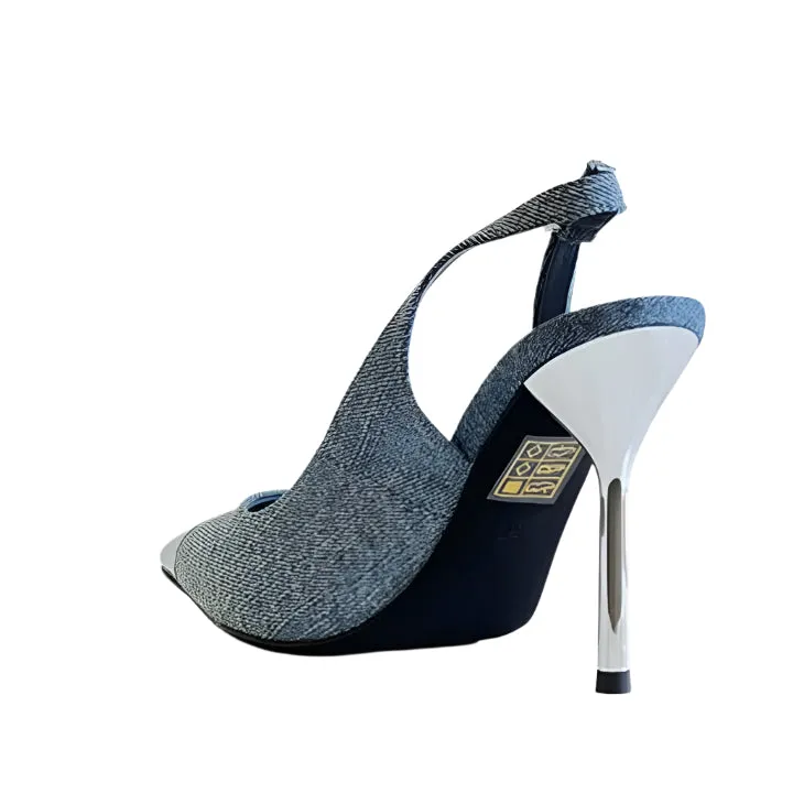 JEFFREY CAMPBELL RIDDLER MT DENIM HEELS