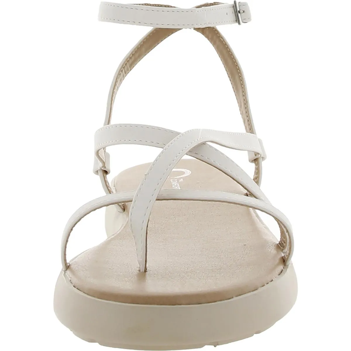 Jeselia Womens Faux Leather Wedge Flatform Sandals