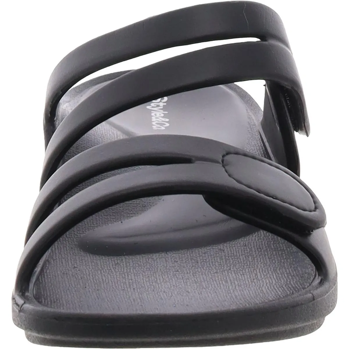 Jessaa Womens Strappy Open Toe Slide Sandals