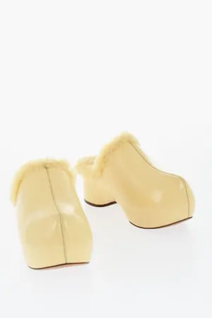 Jil Sander Leather Clogs With Shearling Lining