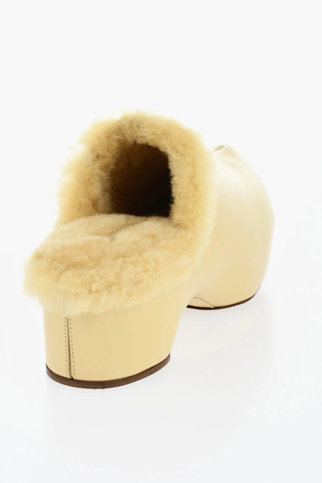 Jil Sander Leather Clogs With Shearling Lining