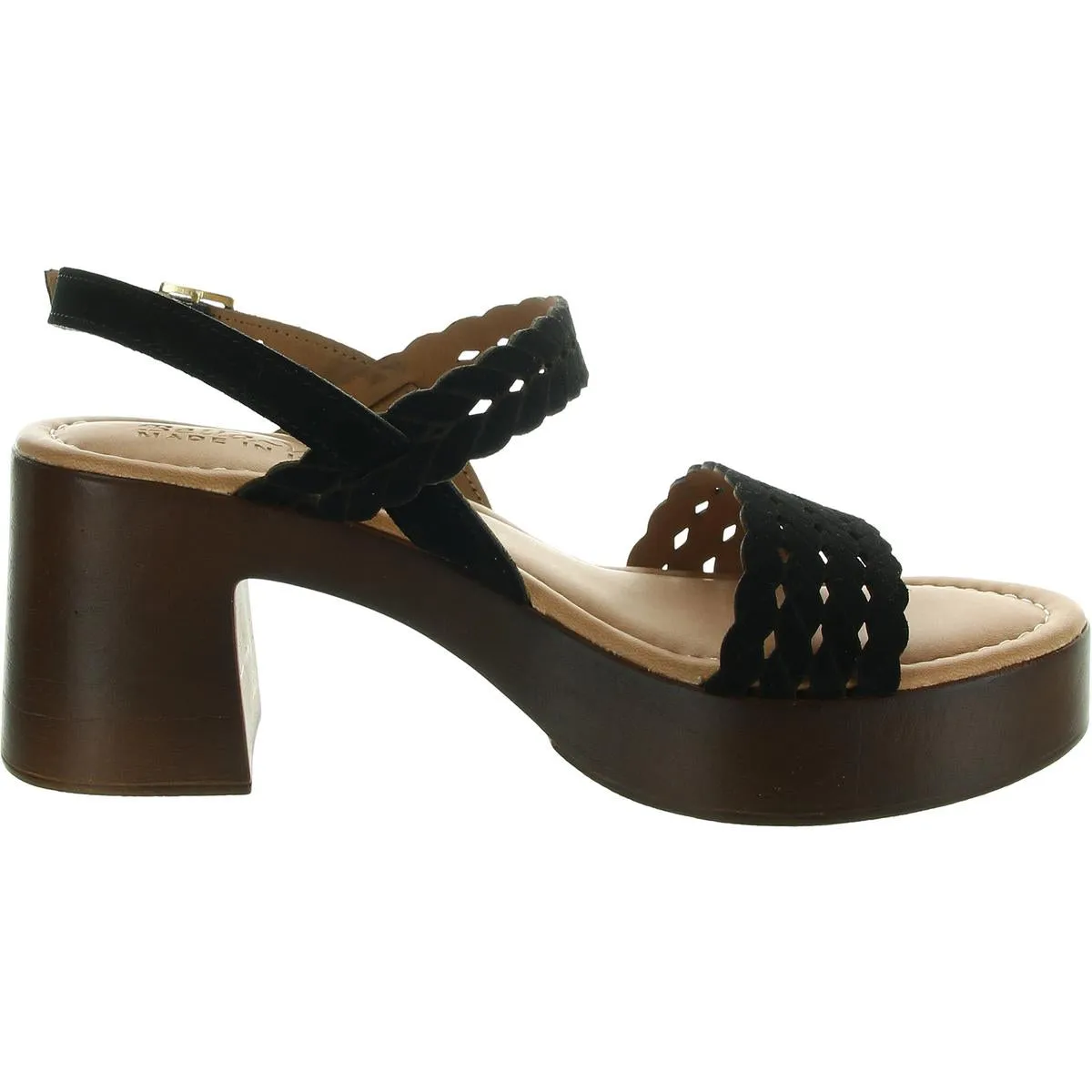 Jud-Italy Womens Cut-Out Suede Slingback Sandals
